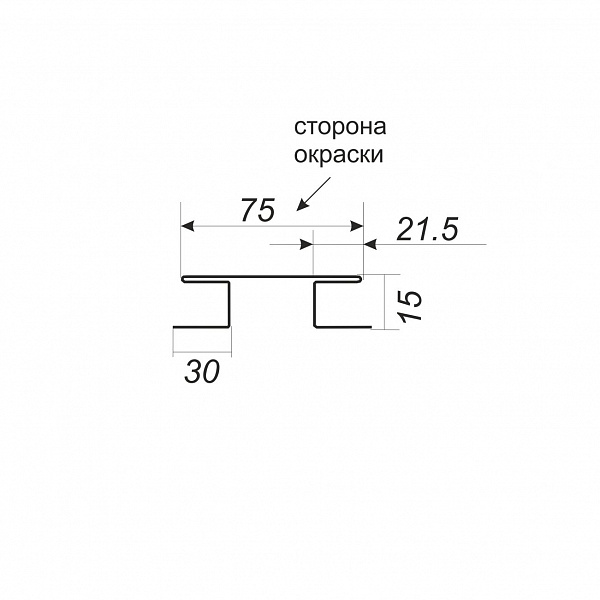 Н-профиль для софитов 75*15*2000 (ПЭ-01-5002-0.45)